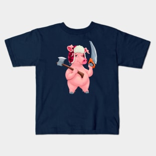 Woodworker pig with tools Kids T-Shirt